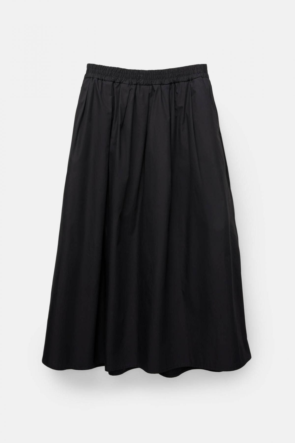 풀앤베어 밴딩 포켓 코튼 러플 미디 스커트 7400/306 BLACK - 상품 이미지