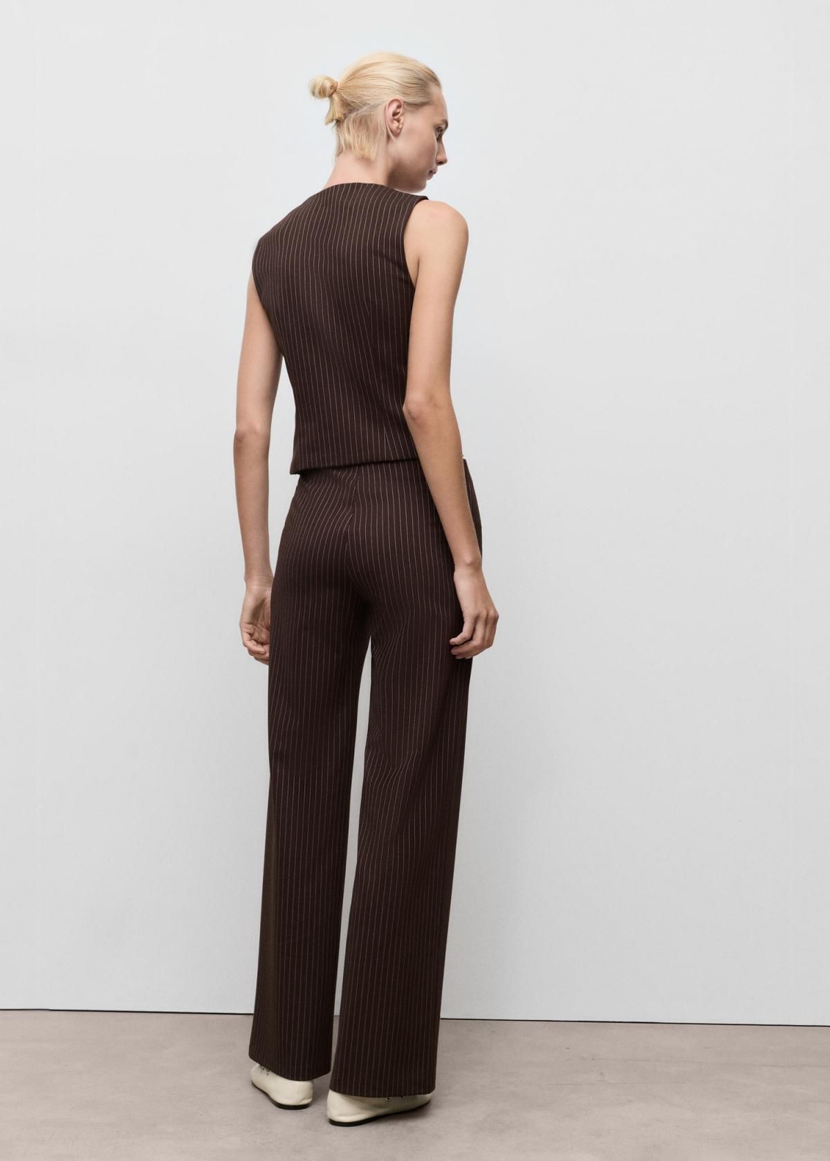 망고 스트레치 밴딩 스트레이트 슬랙스 팬츠 17094090 MARRON - 상세 이미지 3