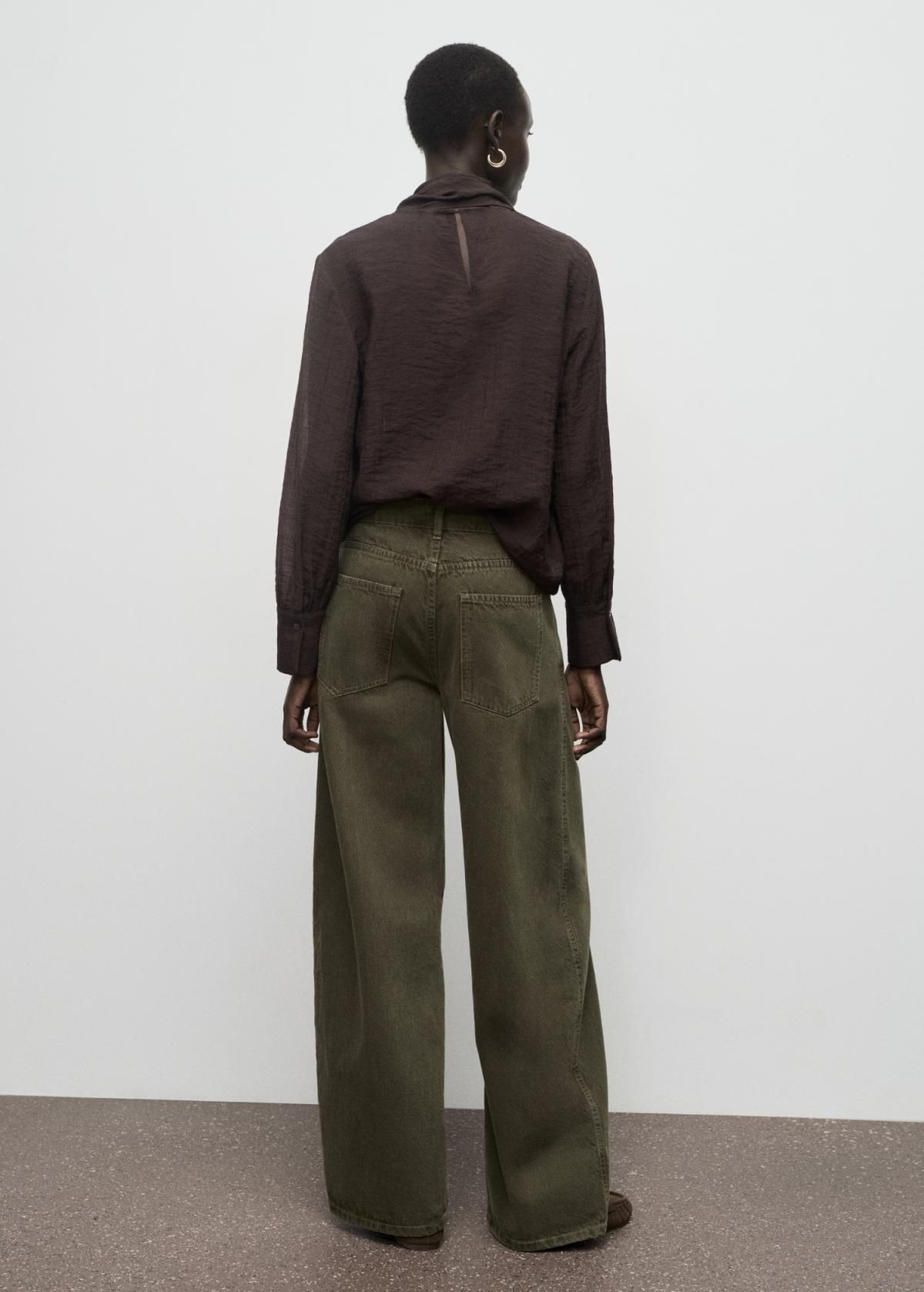 망고 트렌디 배럴핏 로우웨이스트 데님 팬츠 17017821 KHAKI - 상세 이미지 3