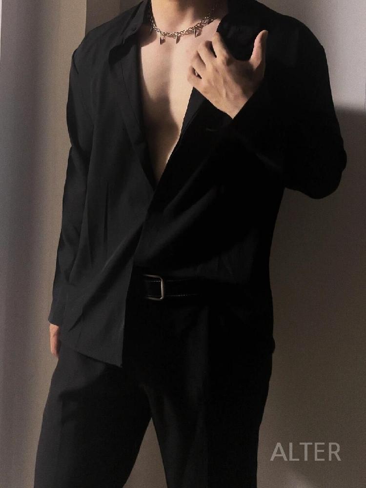 재즈 살사 댄스 상의 라틴 가디건 의상 연습 남성 춤 사교 무용 자켓 검은색 M - 상세 이미지 4