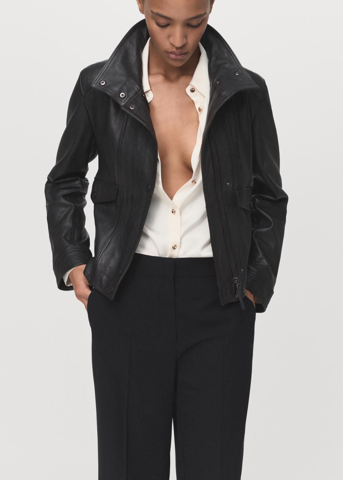 망고 테크니컬 스트레이트핏 슬랙스 팬츠 미드웨이스트 17084078 NEGRO - 상세 이미지 4