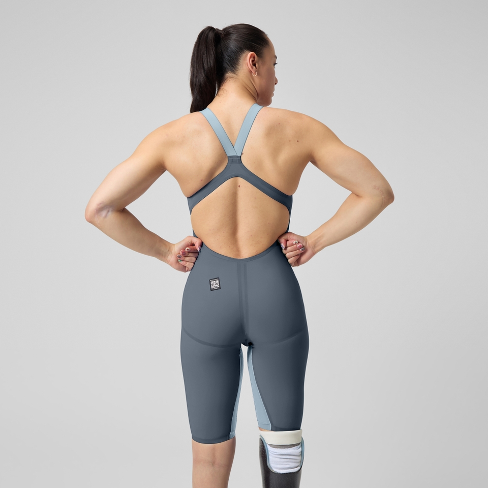 스피도 Fastskin LZR Pure Valor 2.0 Openback Kneeskin Gray/Blue - 상세 이미지 2