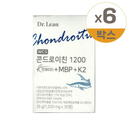 닥터린 콘드로이친 1200 콘레이티 MBP K2 1200mg x 30정 6개