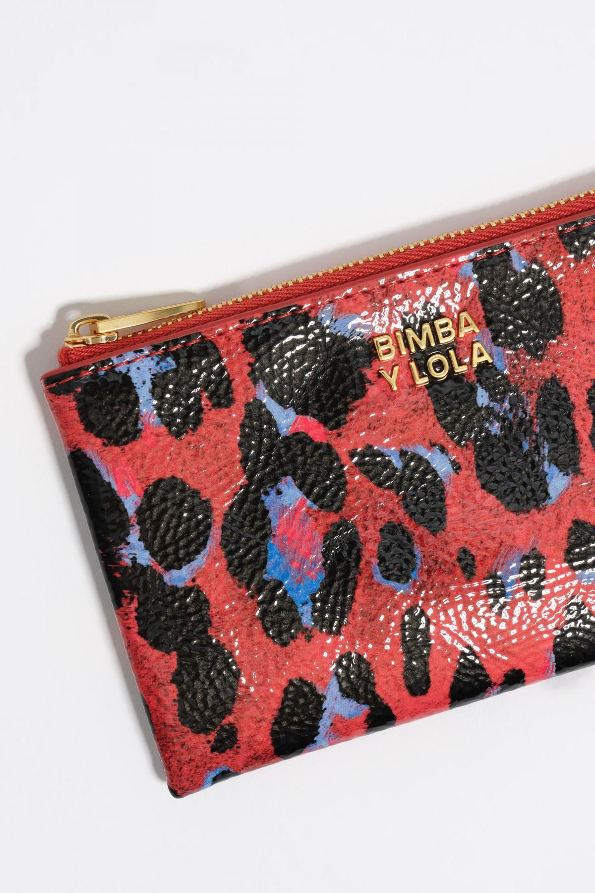 빔바이롤라 레오파드 프린트 샤이니 텍스처 코인 파우치 252BBR199.10350 LEOPARD POPPY RED - 상세 이미지 2
