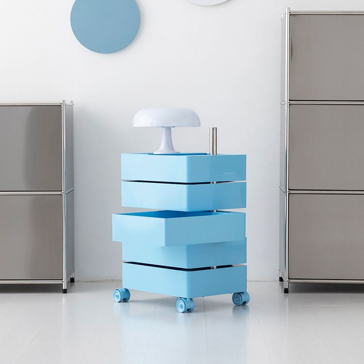 빙그리 회전서랍 트롤리 5단 스카이블루 2050.1773