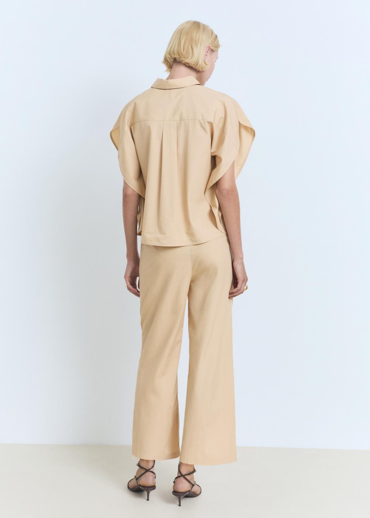 망고 크롭 스트레이트 슬랙스 밴딩 베이지 팬츠 17021159 MARRON MEDIO - 상세 이미지 3