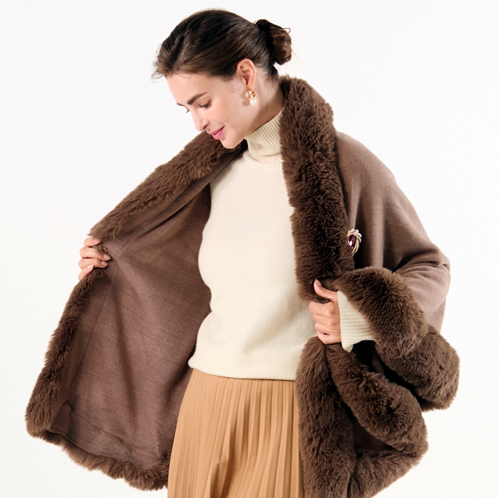 이블링 파리 밍크숄 블랙 브라운 고급 밍크 트리밍 숄