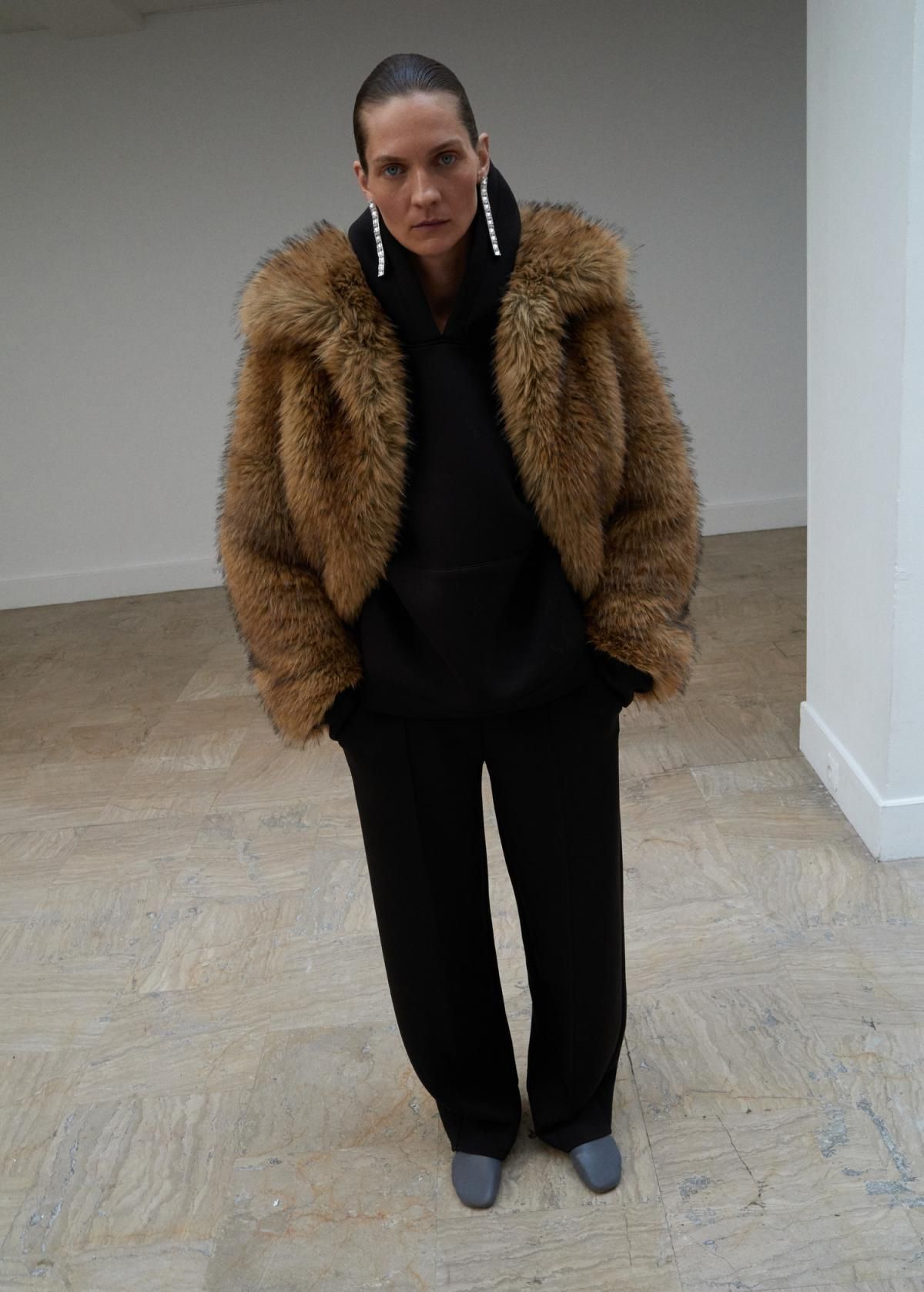 망고 테크니컬 스트레이트핏 미디웨이스트 밴딩 조거 팬츠 17066358 MARRON - 상세 이미지 3