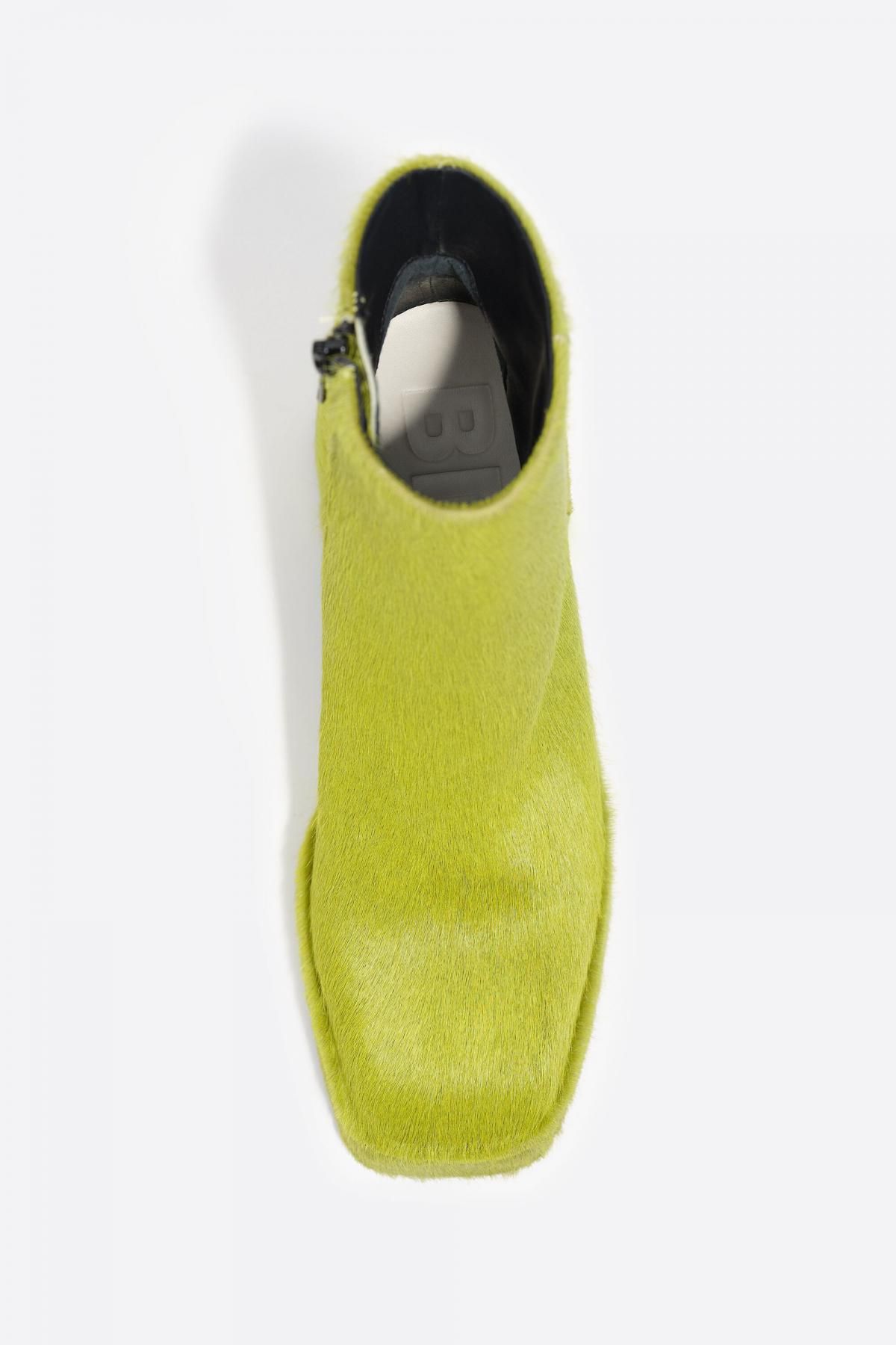 빔바이롤라 그린 퍼 스퀘어토 힐 앵클부츠 252BZ0632.12121 ACID LIME - 상세 이미지 4
