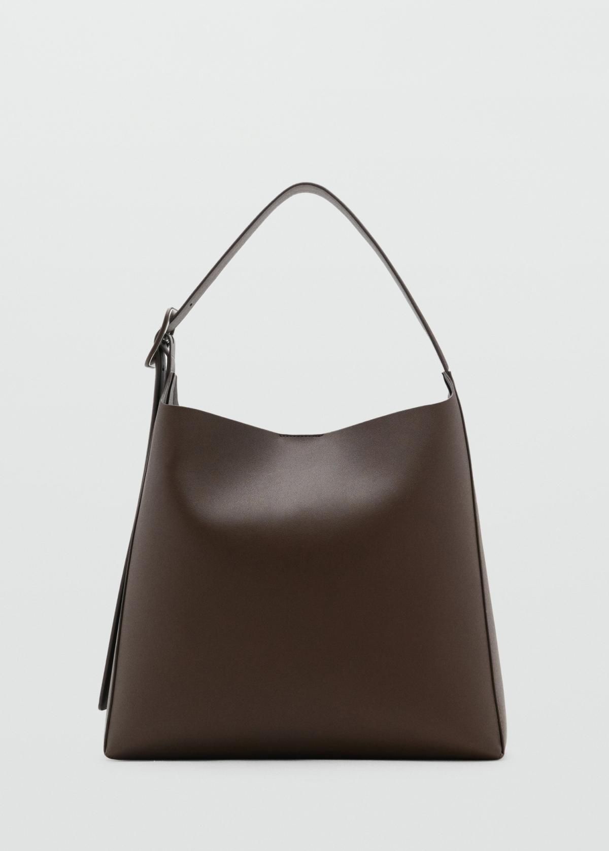 망고 베이직 버클 버킷백 미디엄 쇼퍼 스타일 브라운 17091175 CHOCOLATE - 메인 이미지