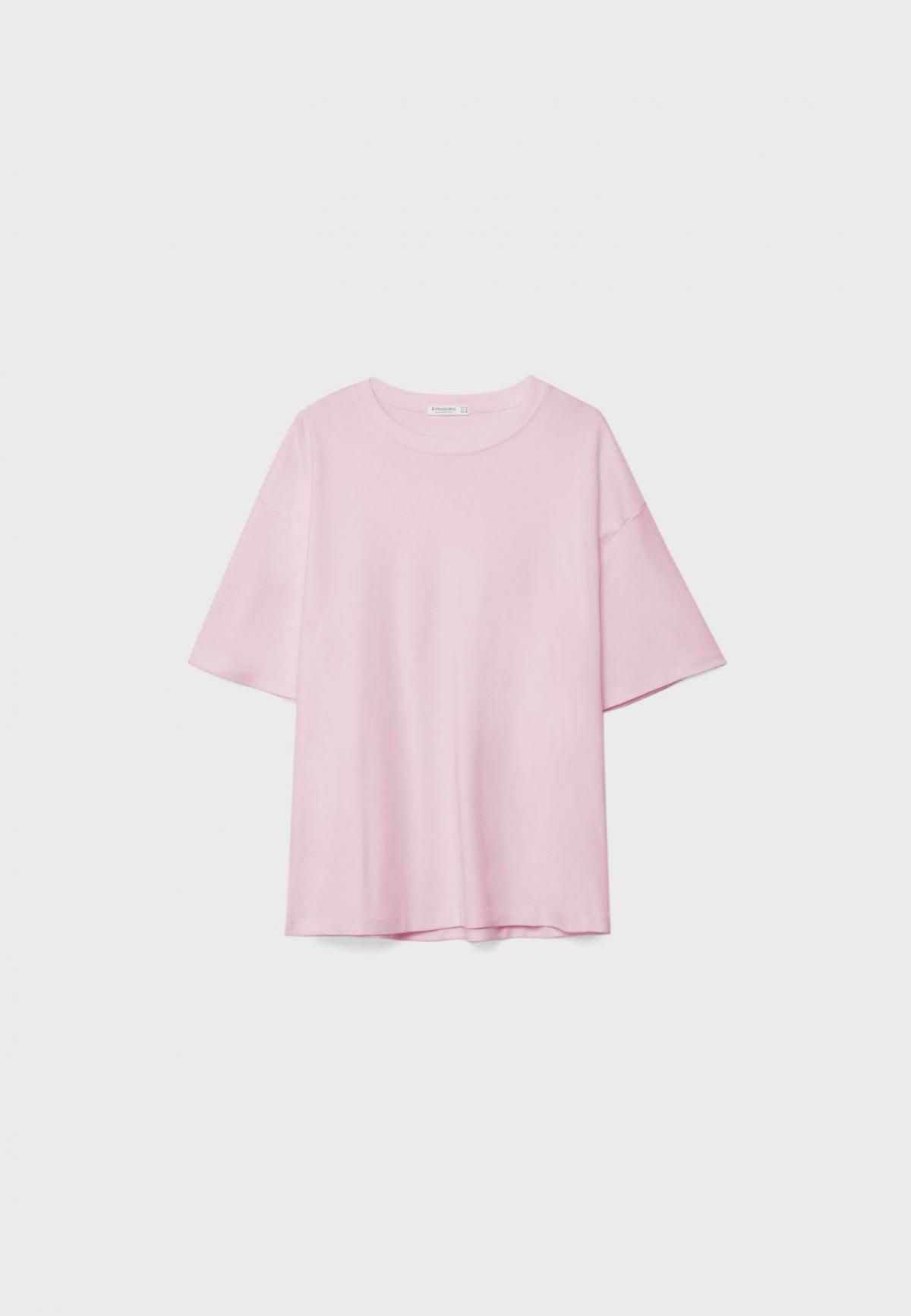 스트라디바리우스 오버사이즈 라운드넥 코튼 반팔 티셔츠 6521/553 PASTEL PINK - 상품 이미지
