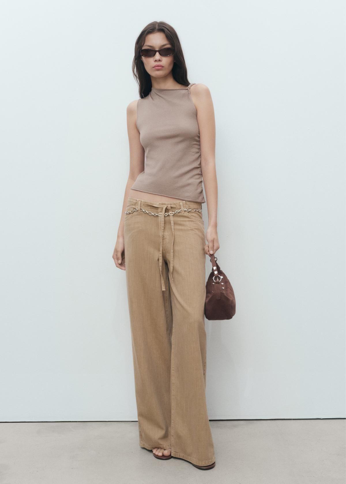 망고 린넨코튼 와이드핏 벨트 데님팬츠 17022901 ARENA - 상세 이미지 2