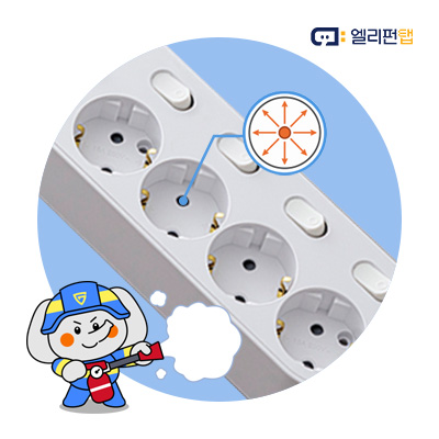 자동소화 개별 멀티탭 안전 멀티콘센트 과부하 차단 4구 1.5m 제품 이미지