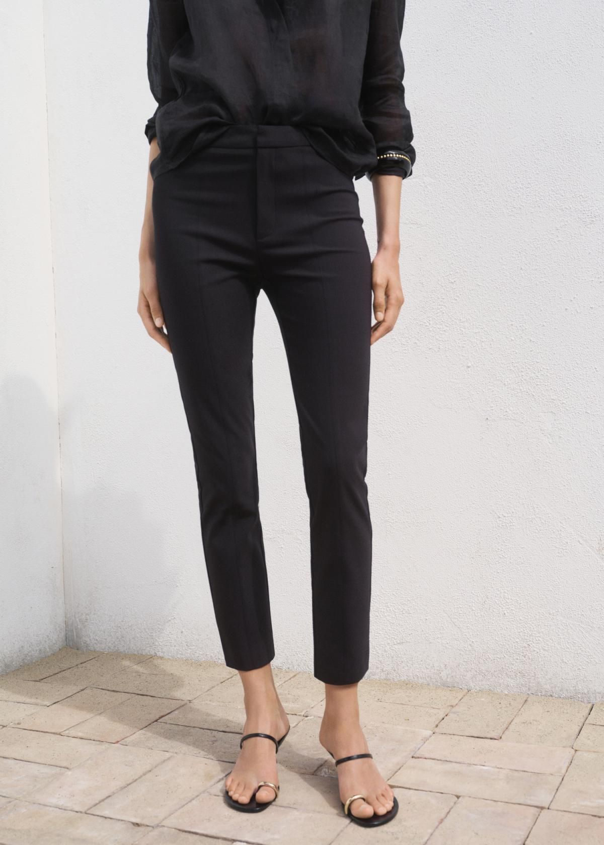 망고 오피스 스키니 크롭 슬랙스 팬츠 17041176 NEGRO - 상품 이미지