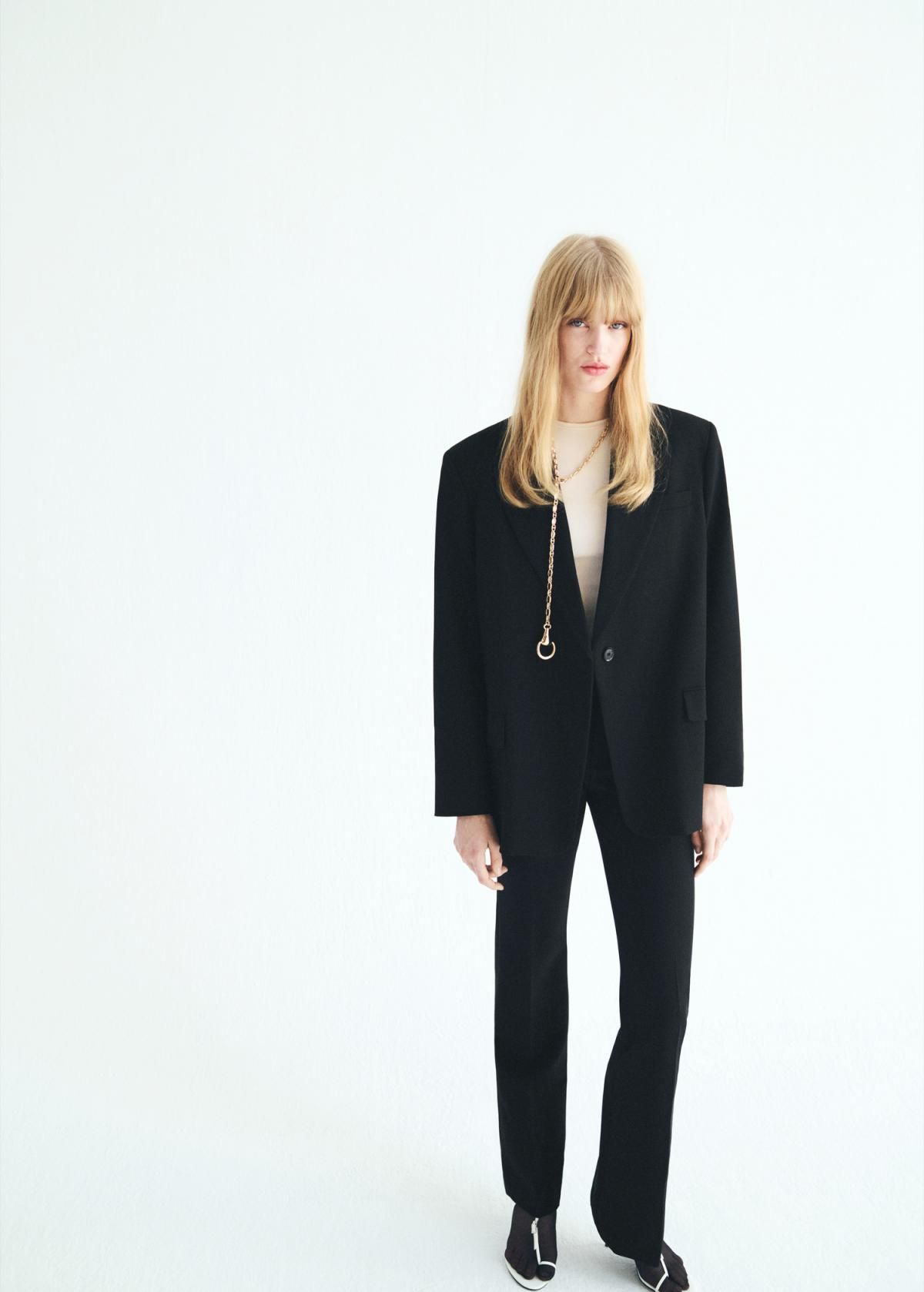 망고 슬림핏 플레어 테크니컬 미드웨이스트 팬츠 17026738 NEGRO - 상세 이미지 3