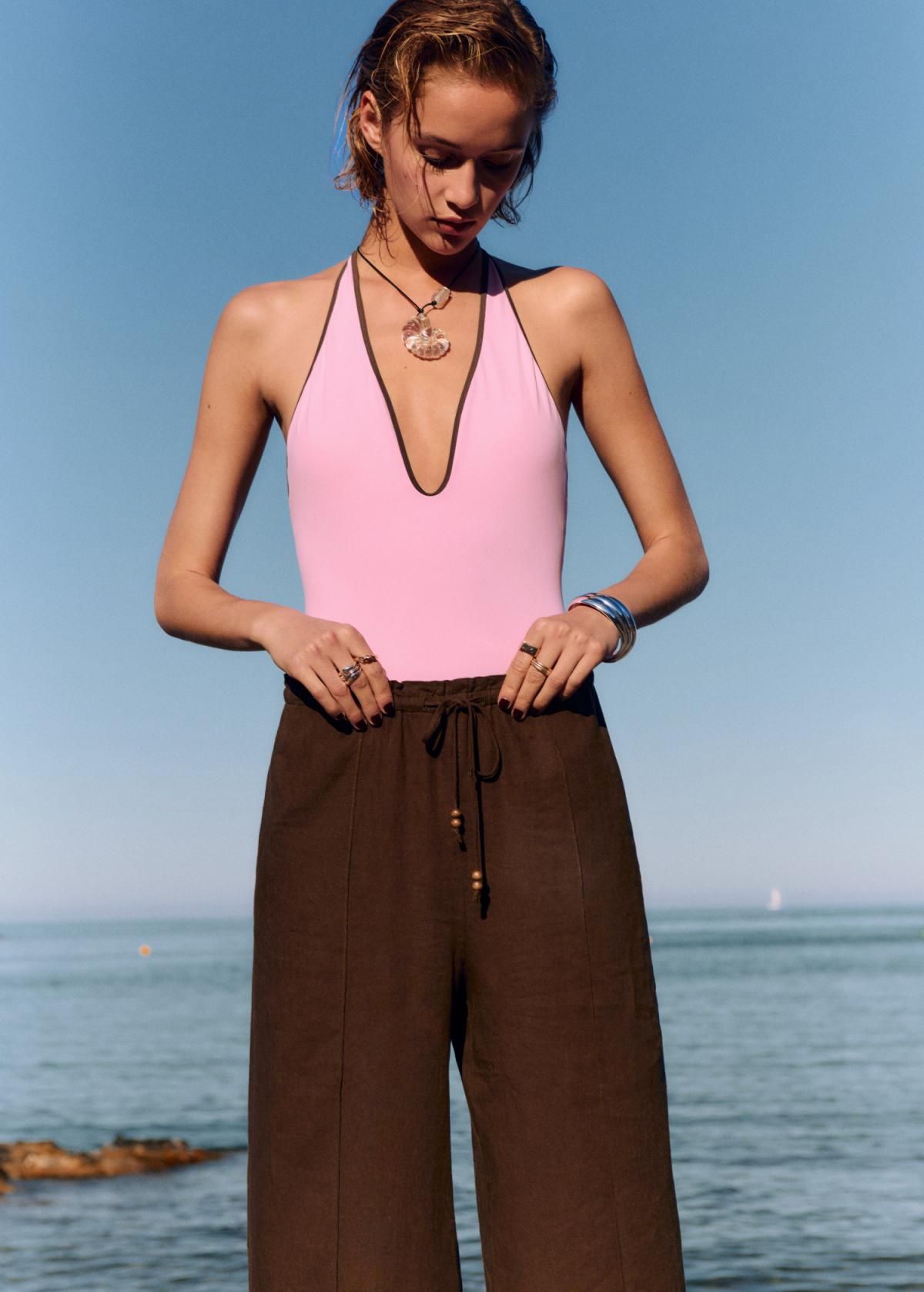 망고 린넨 와이드 드로스트링 팬츠 17071224 TOPO - 상세 이미지 2