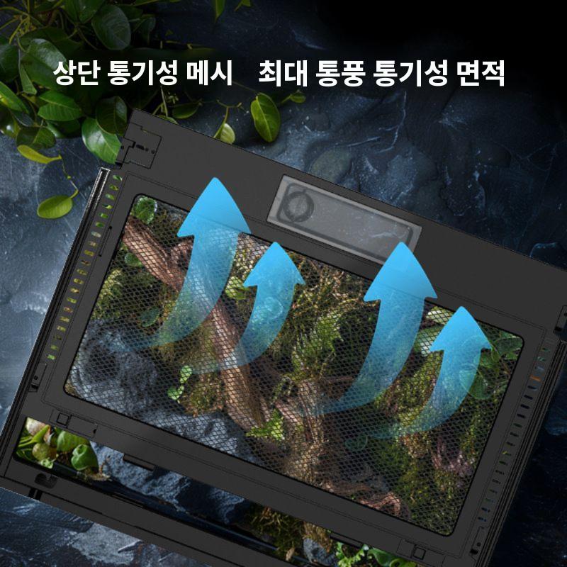 테라리움 만들기 이끼 도마뱀 키우기 비바리움 소형 20x20x17 가로형 고화질유리 - 상세 이미지 4