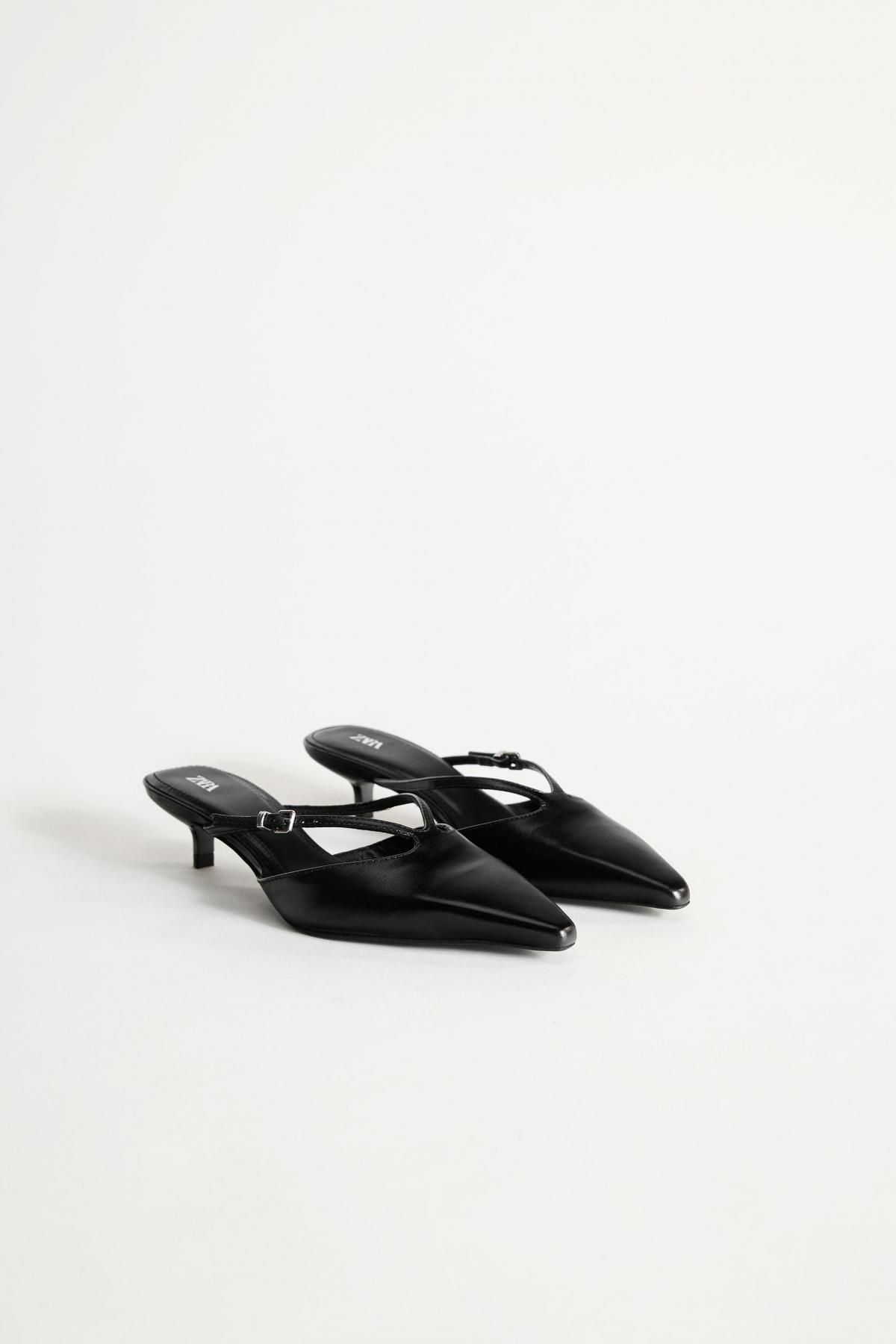 자라 가죽 버클 포인트 키튼힐 뮬 2990/510 BLACK - 상세 이미지 2