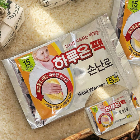 지엘 하루온 핫팩5P 따뜻한 손난로 주머니용 휴대용 온찜질