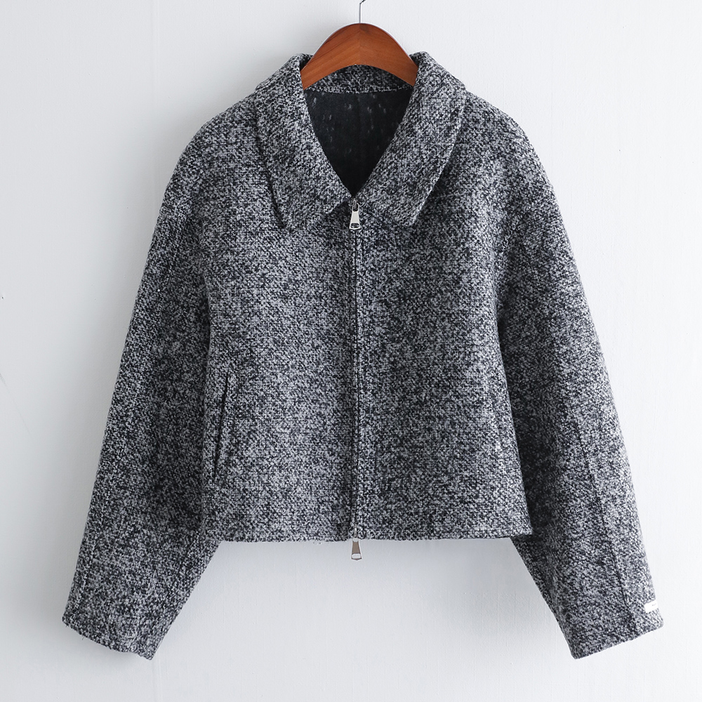 피어리 보카시 프리미엄 울100 투웨이 핸드메이드 세미크롭 자켓