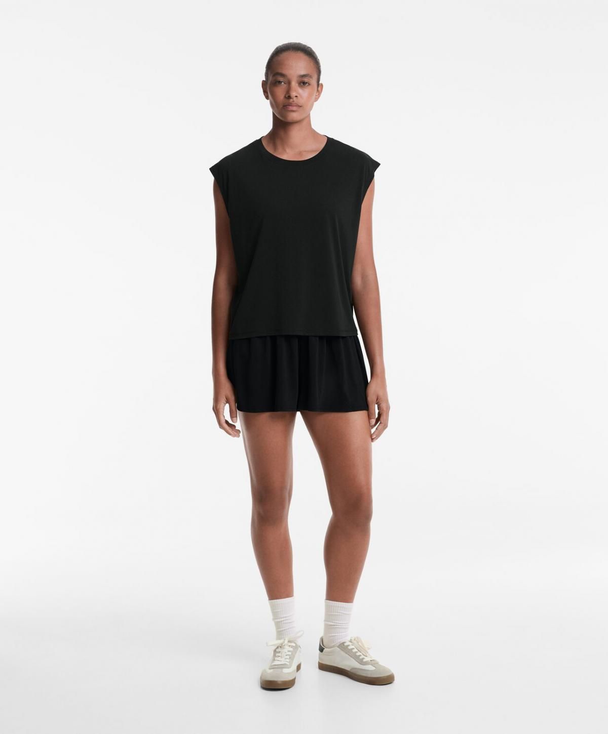 오이쇼 라이트웨이트 모달 와이드 반바지 0853/555 BLACK - 상세 이미지 3