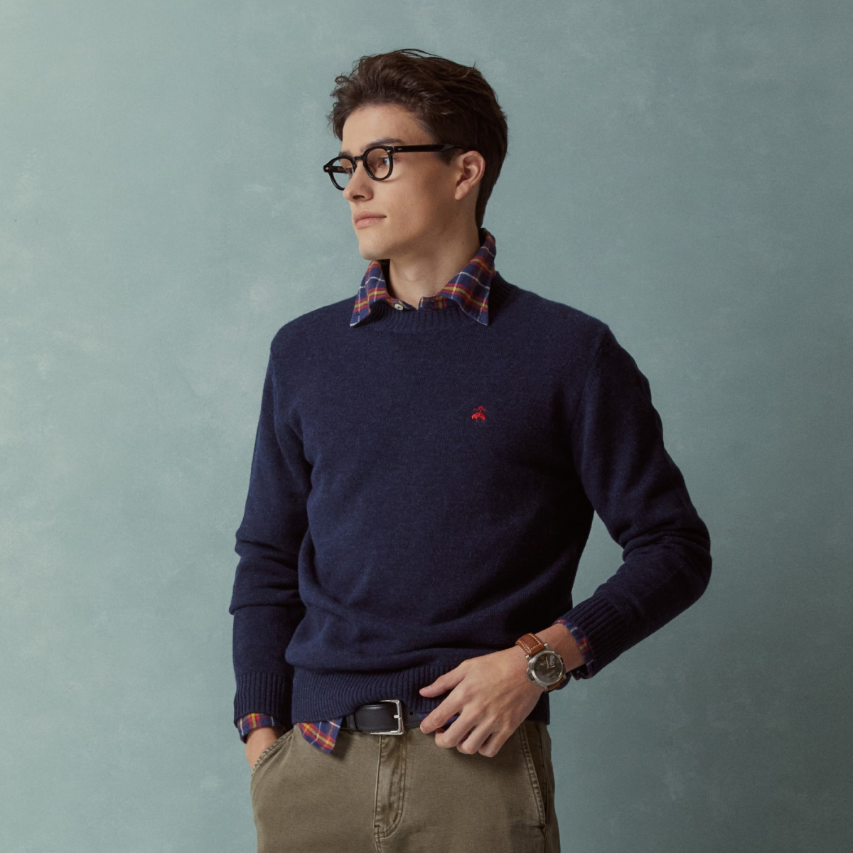 [브룩스브라더스] [Online Exclusive] 울 솔리드 풀오버 (네이비) (BBWRMOF413) 상세 이미지 3