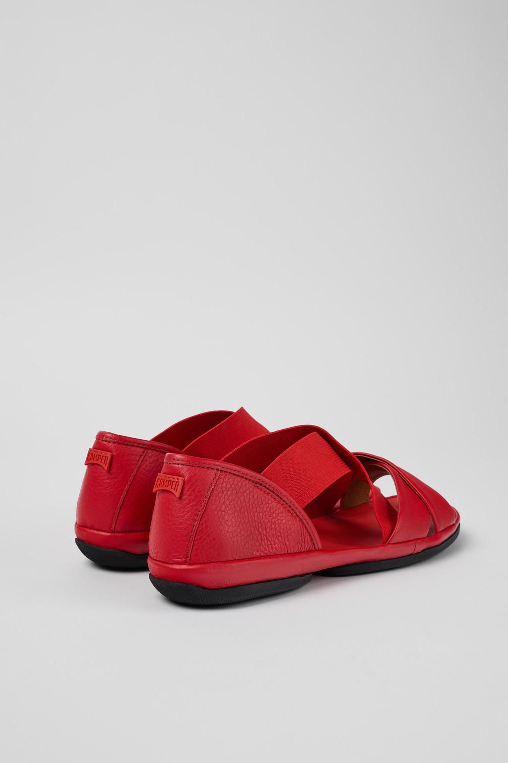 캠퍼 레드 스트랩 레더 샌들 Right K201367-008 RED - 상세 이미지 3
