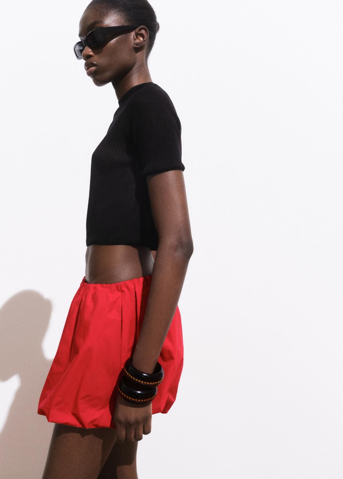 망고 트렌디 벌룬핏 코튼 미니 쇼츠 레드 17031274 ROJO - 상세 이미지 5