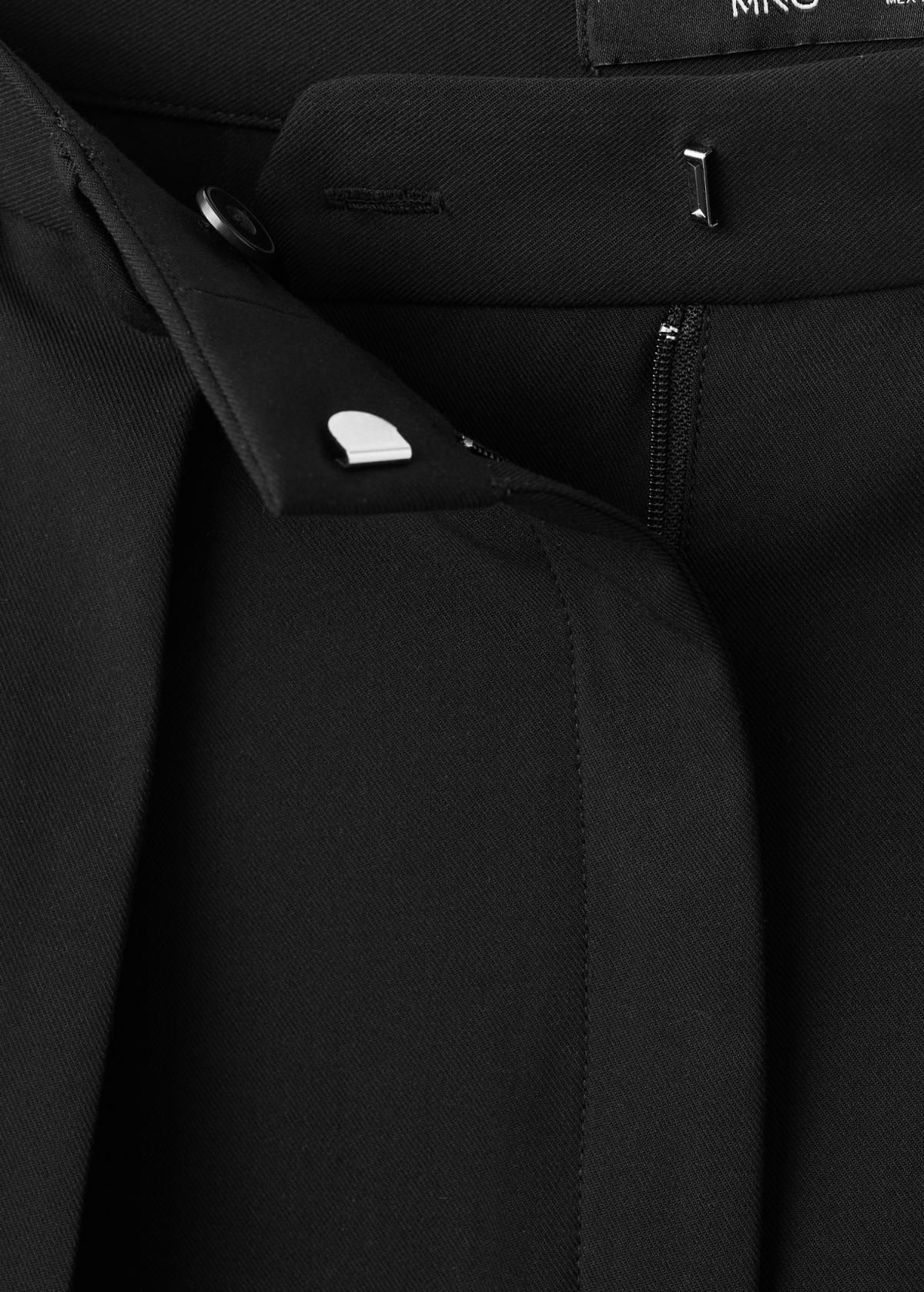 망고 테일러드 와이드 핀턱 미드라이즈 슬랙스 팬츠 17067895 NEGRO - 상세 이미지 5