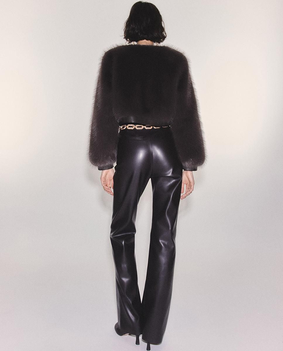 스페라 에코 레더 부츠컷 팬츠 56205104369 MARRON - 상세 이미지 3