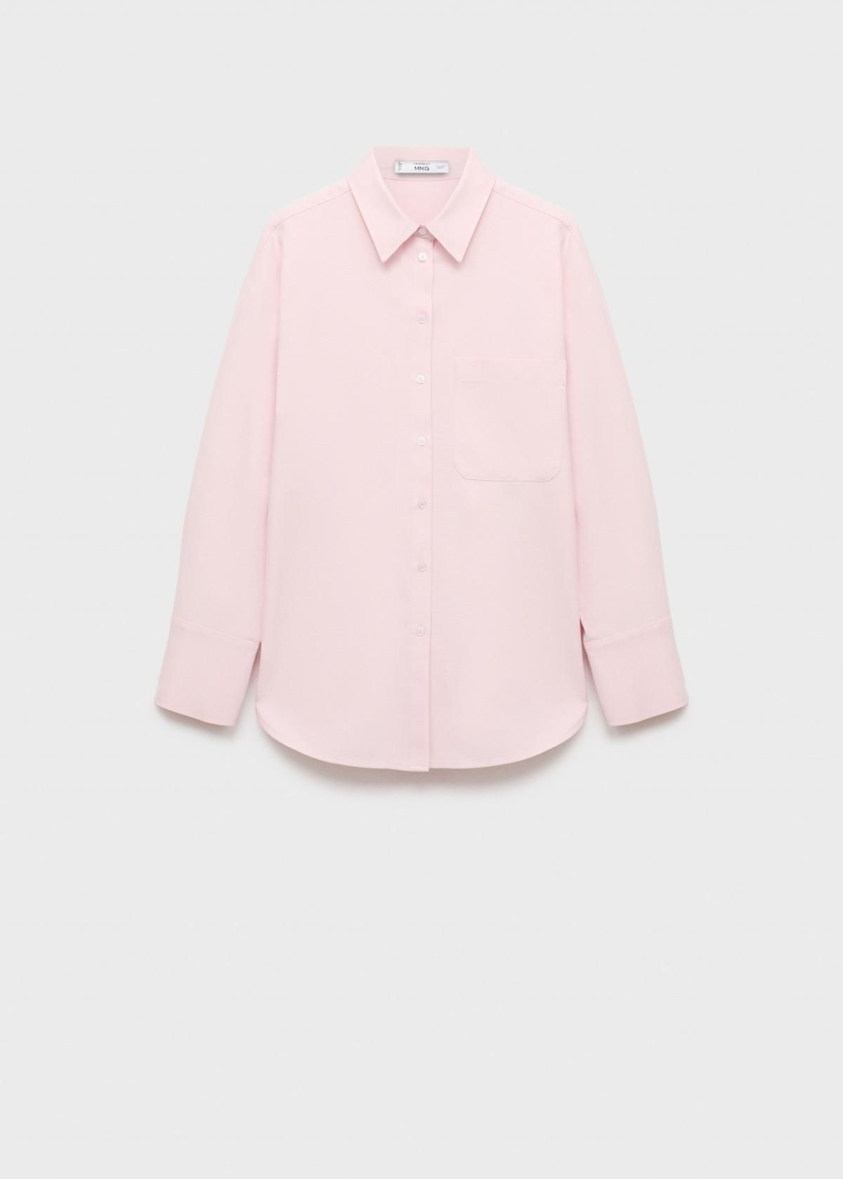 망고 오버핏 라이트핑크 테크니컬 코튼 셔츠 17095799 ROSA PASTEL - 상품 이미지