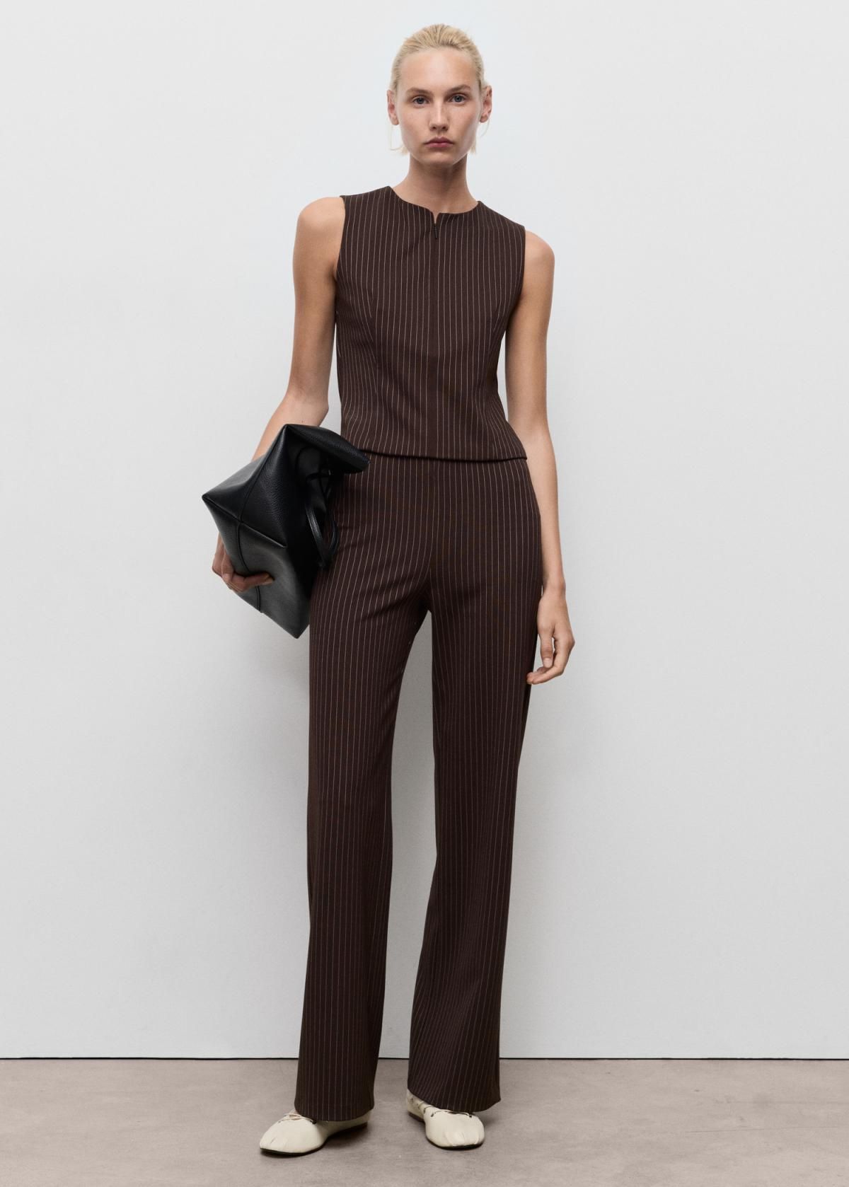 망고 스트레치 밴딩 스트레이트 슬랙스 팬츠 17094090 MARRON - 상세 이미지 2