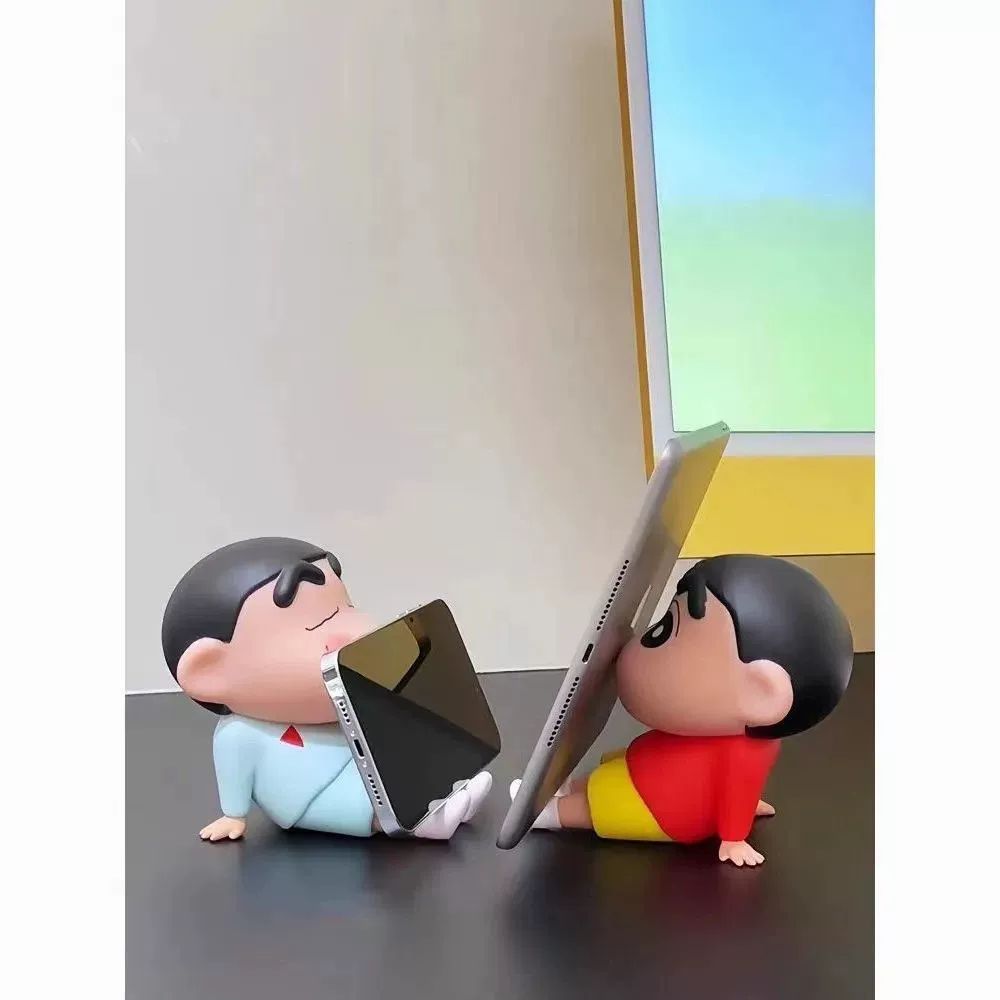 짱구 휴대폰 거치대 홀더 데스크탑 인형 받침대 창의적인 선물 크레용 신짱 - 상세 이미지 4