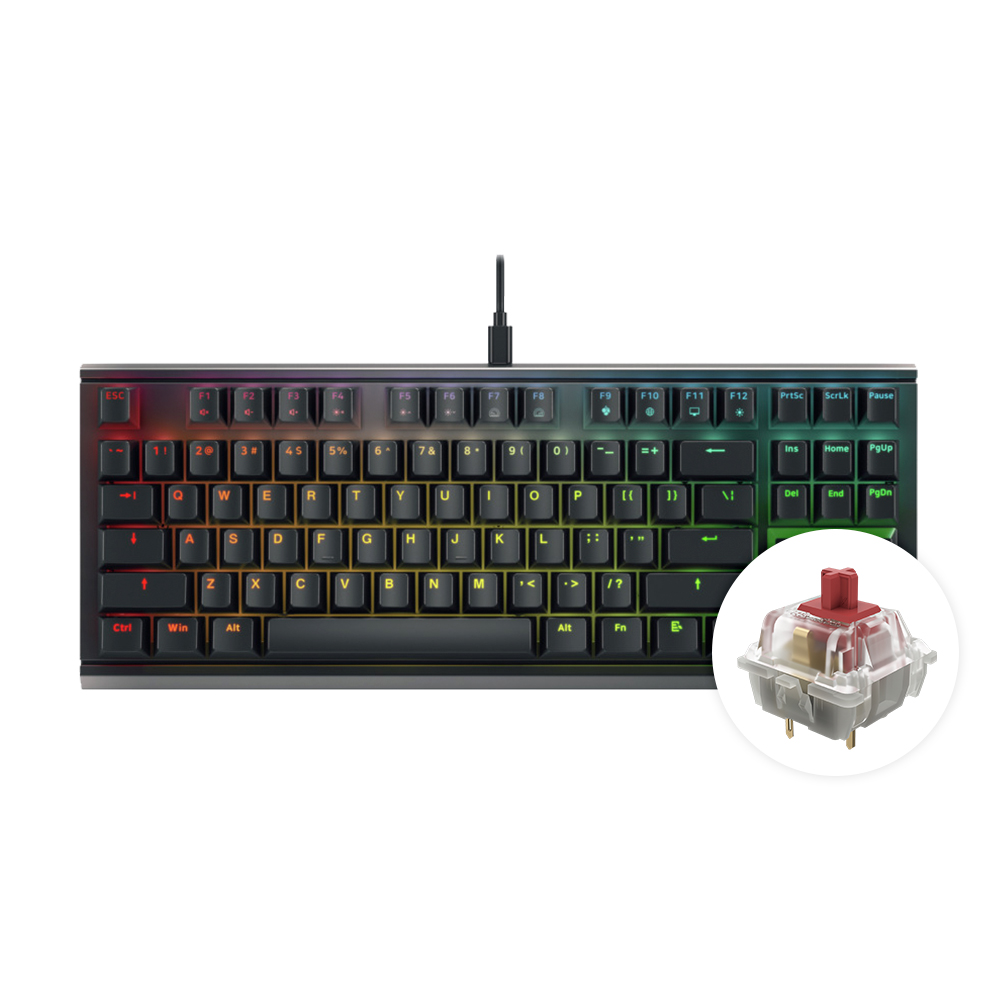 체리 키보드 MX 1.1 RGB TKL 텐키리스 게이밍 기계식 키보드 블랙, 저소음적축 - 메인 이미지