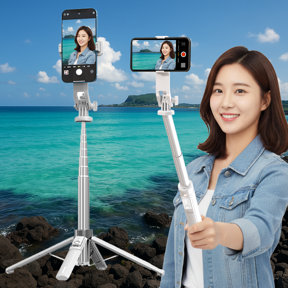 락모즈 블루투스 셀카봉 삼각대 아이폰 삼각대 셀카봉 짐벌 가벼운 미니 제품 이미지