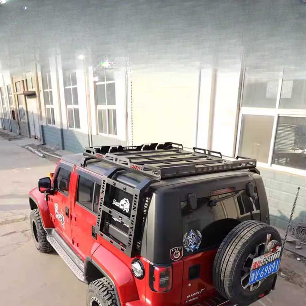 지프 호환 루프바스켓 SUV 차량용 루프 적재 캐리어 BJ40L-4도어 망간강 랙(포함) - 상세 이미지 3