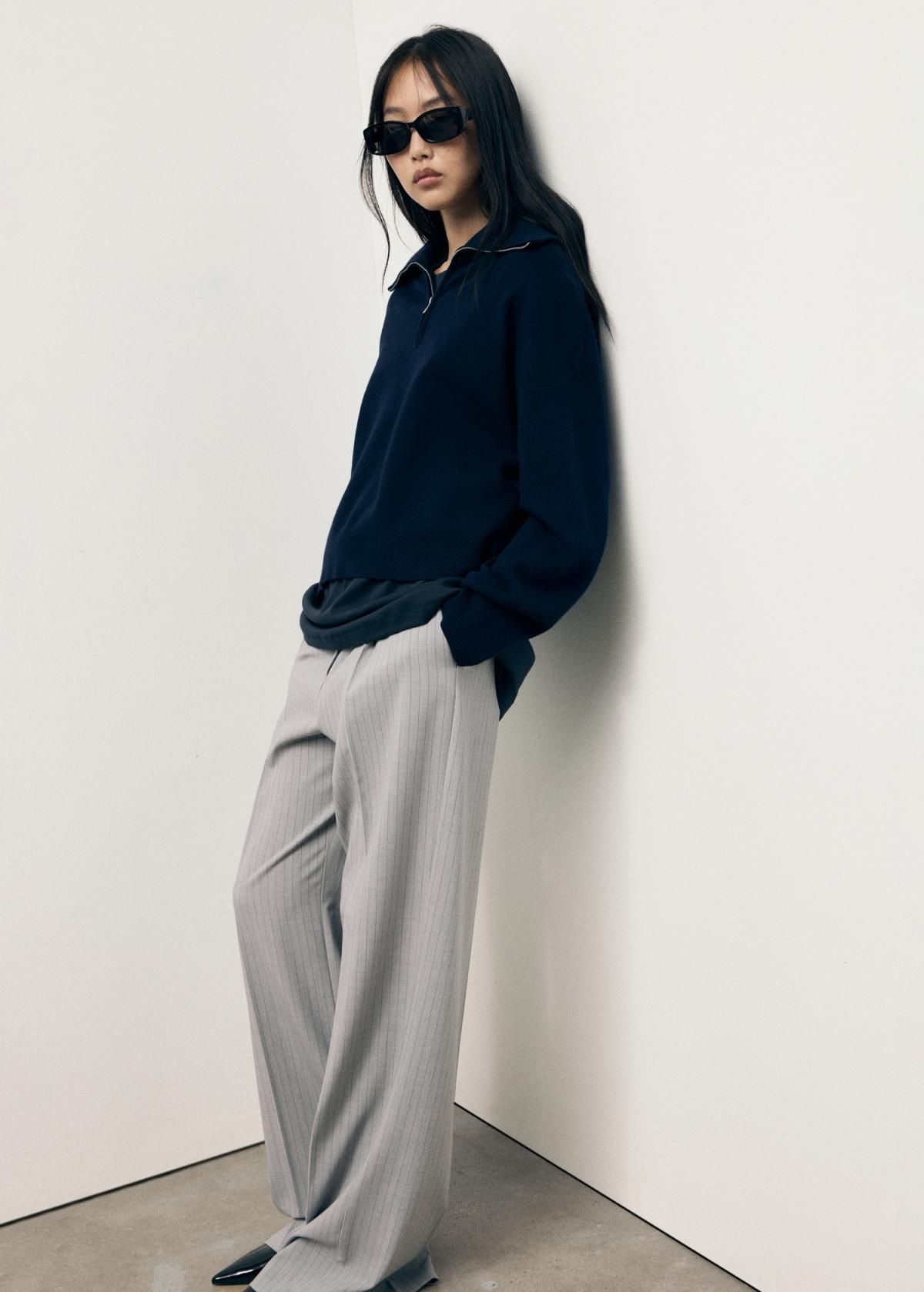 망고 테일러드 스트라이프 정장 슬랙스 팬츠 17014121 GRIS - 상세 이미지 5