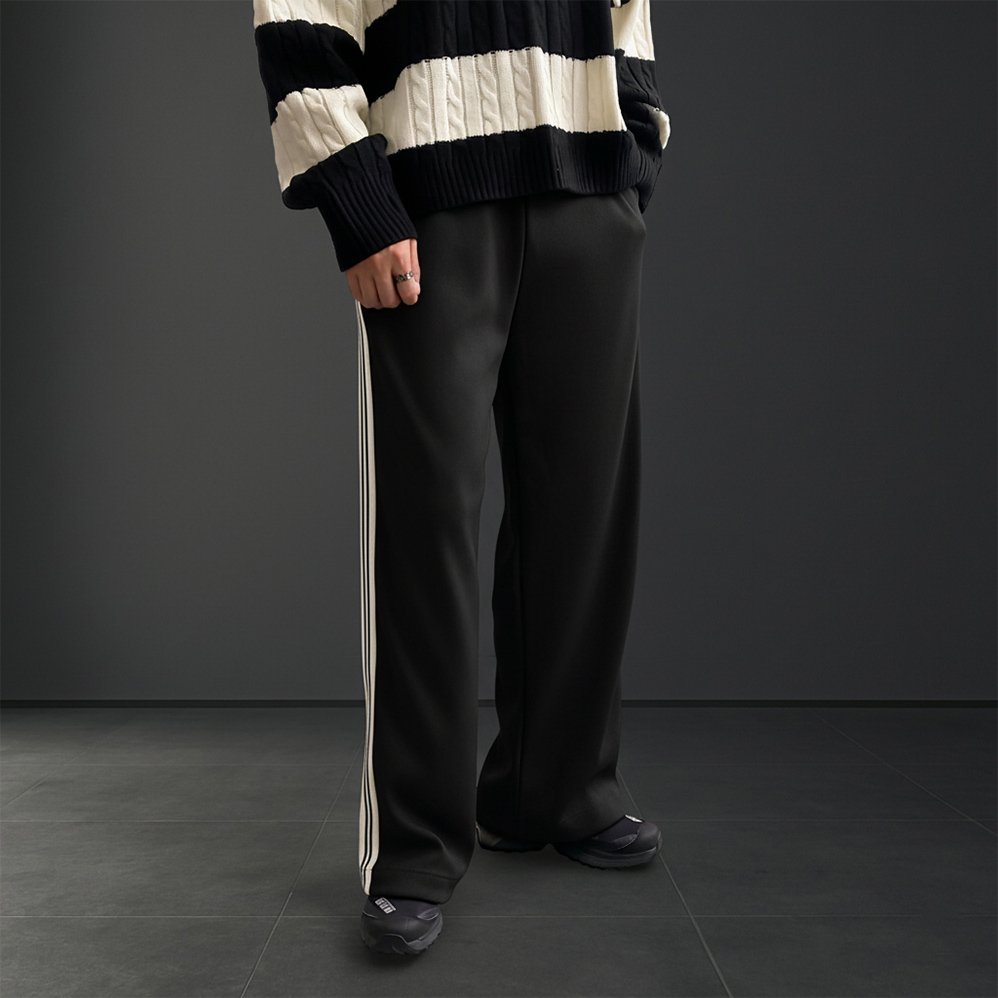 1+1 남자트랙팬츠 밴딩 와이드 트레이닝 스웻 츄리닝 봄 가을 겨울 일자 통큰 바지 - 상세 이미지 5