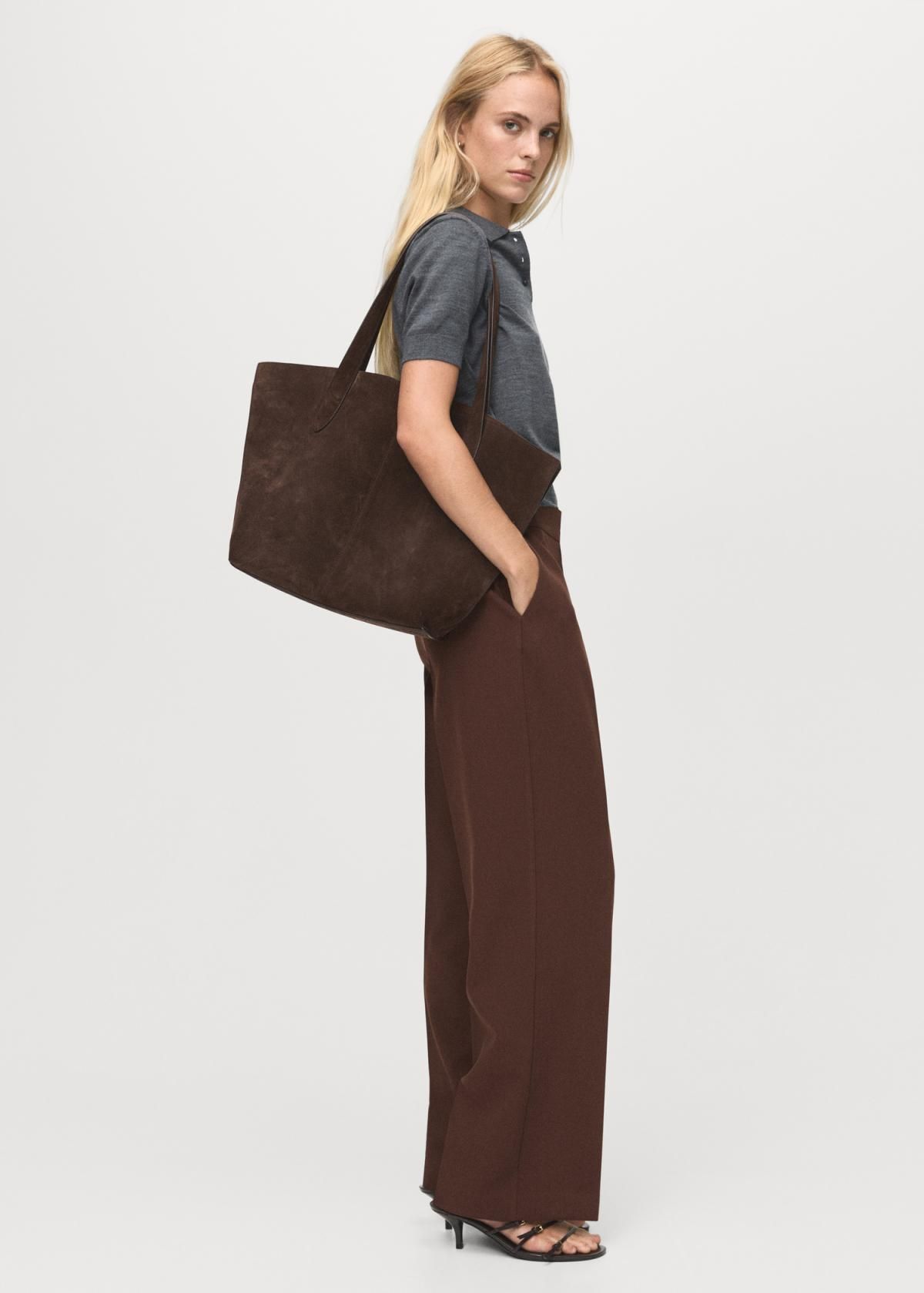 망고 모던 하이웨이스트 스트레이트 슬랙스 팬츠 17096743 CHOCOLATE - 상세 이미지 2