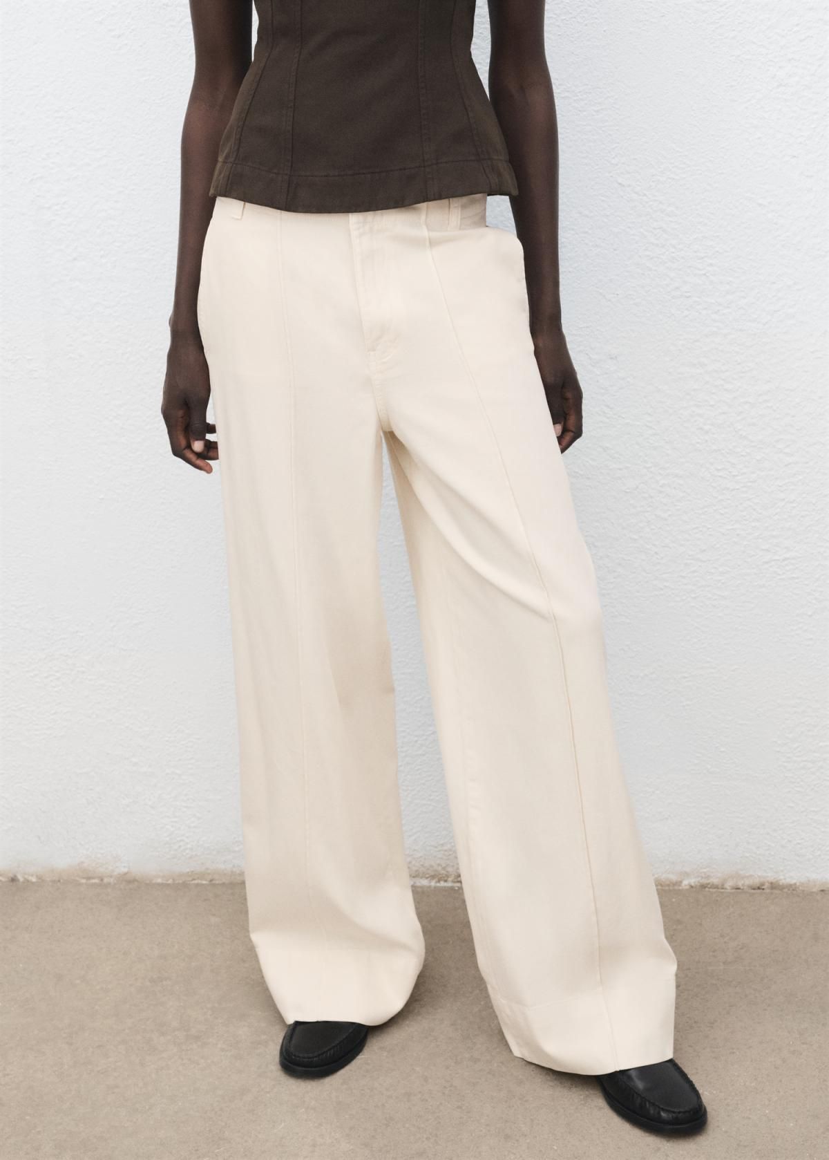 망고 트렌디 와이드 데님 팬츠 하이웨이스트 코튼 17014103 CRUDO - 상품 이미지