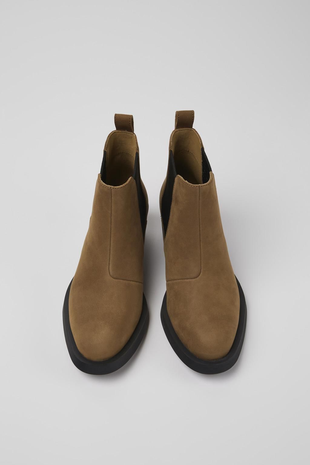 캠퍼 클래식 브라운 누벅 앵클 부츠 Bonnie K400717-002 BROWN - 상세 이미지 4