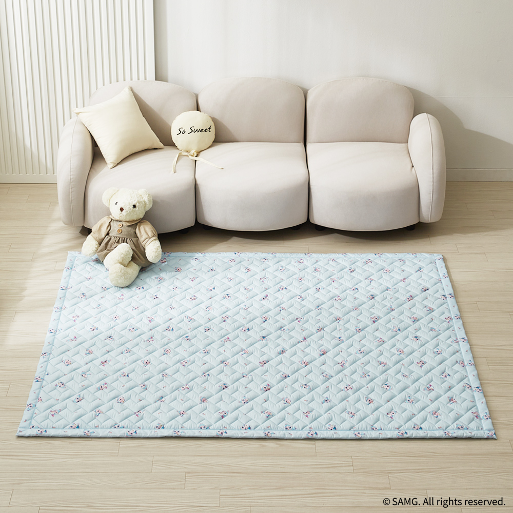 캐치티니핑 EMF 2in1 탄소 매트 전기 요 장판 토퍼핏 퀸, 150x200cm, 사뿐핑(블루) - 메인 이미지
