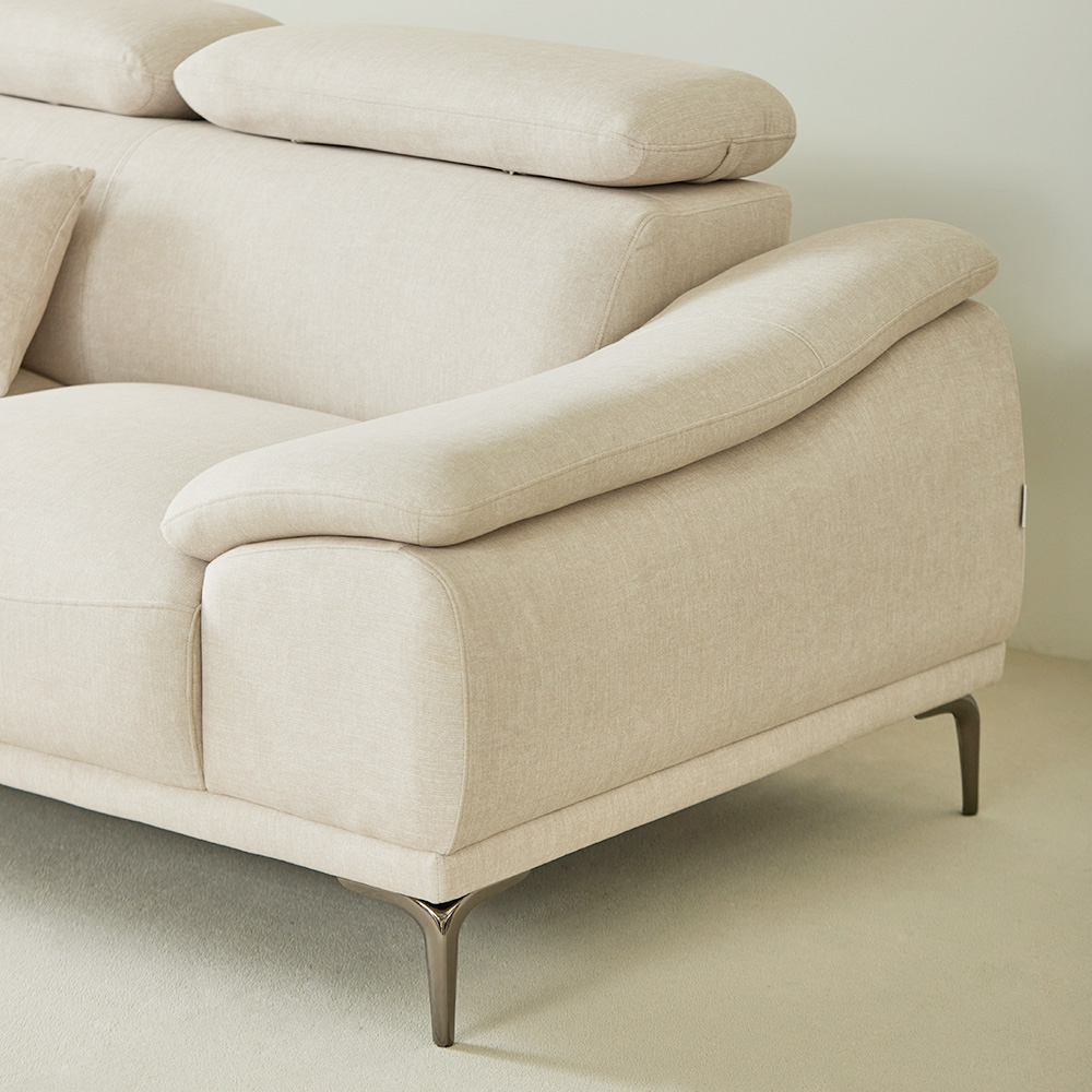 (N포인트+스툴Event)에이든 하이브리드 아쿠아텍스 패브릭 소파 스툴포함, 아이보리, 3인용