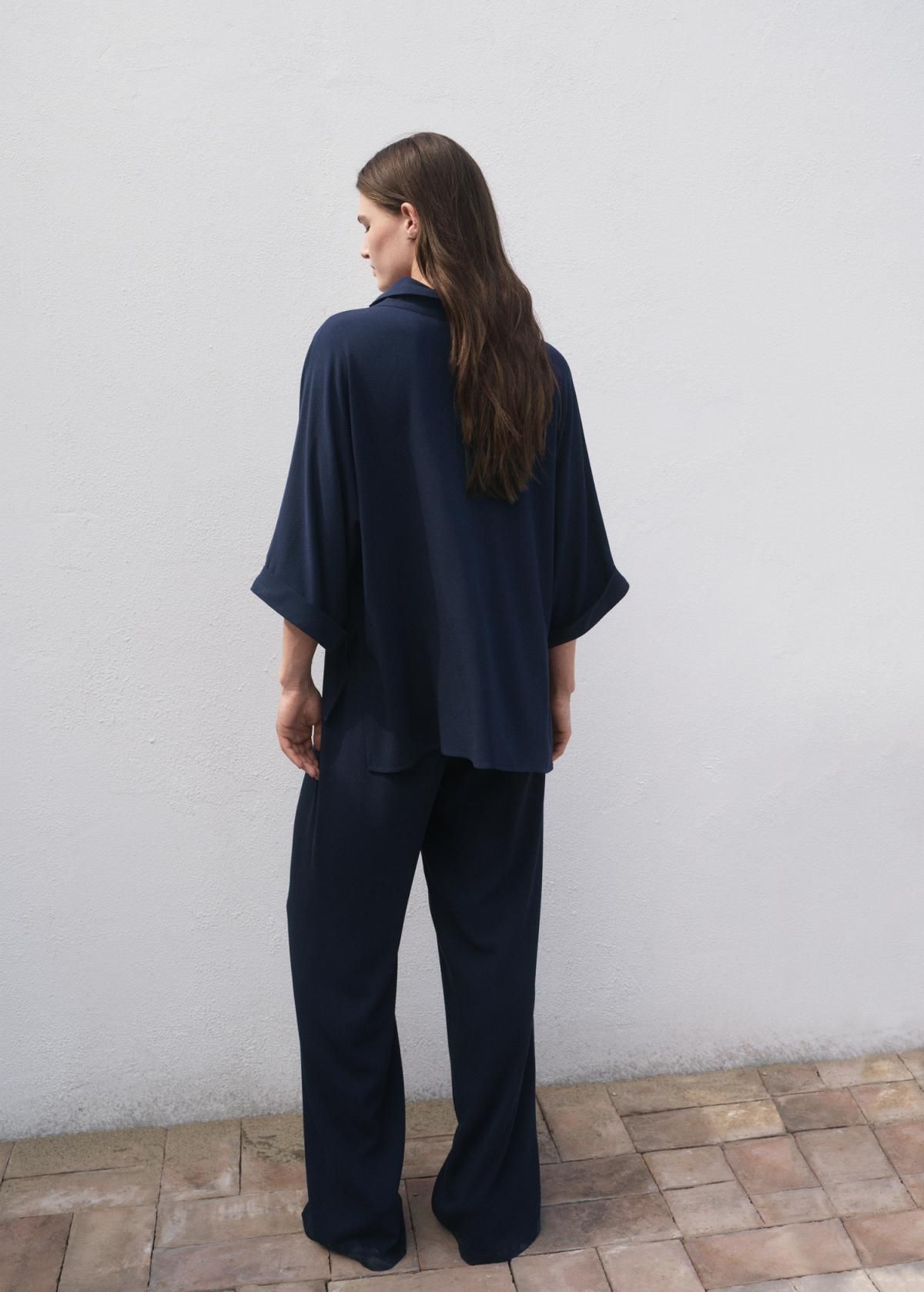 망고 테크니컬 스트레이트 밴딩 슬랙스 팬츠 17012538 AZUL MARINO OSCURO - 상세 이미지 3