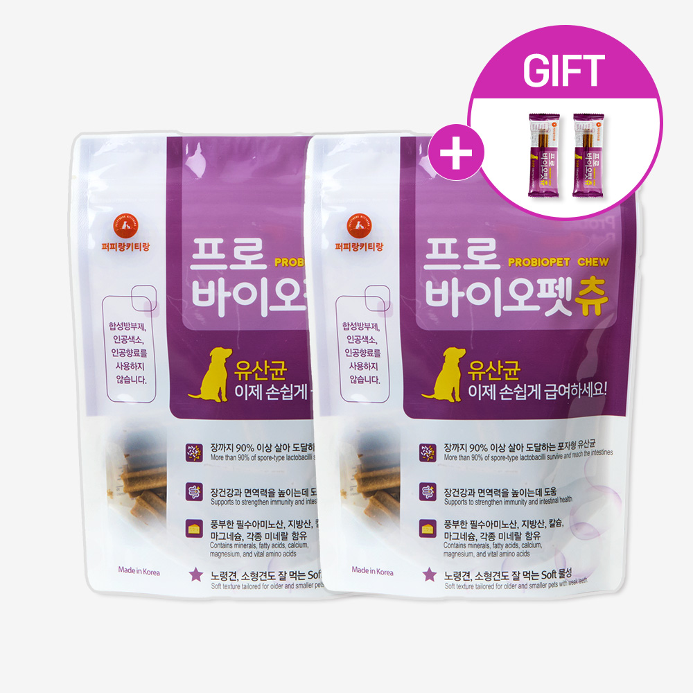 프로바이오펫츄 강아지 유산균 영양제 장건강 치석제거 36개입, 180g, 2개 - 메인 이미지