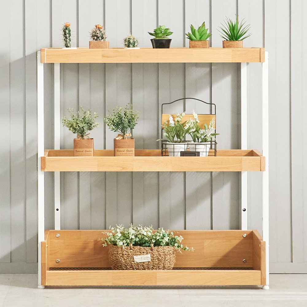 콜미 철제 책장 코너 수납 3단 거실 DIY 원목 서재 인테리어 조립식