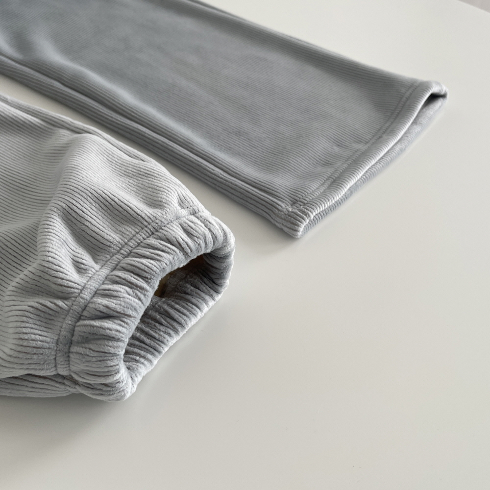 양털기모 코듀로이팬츠 여성 겨울 융골지 벨벳 밴딩 일자 조거 뽀글이 벨루어팬츠 - 상세 이미지 2