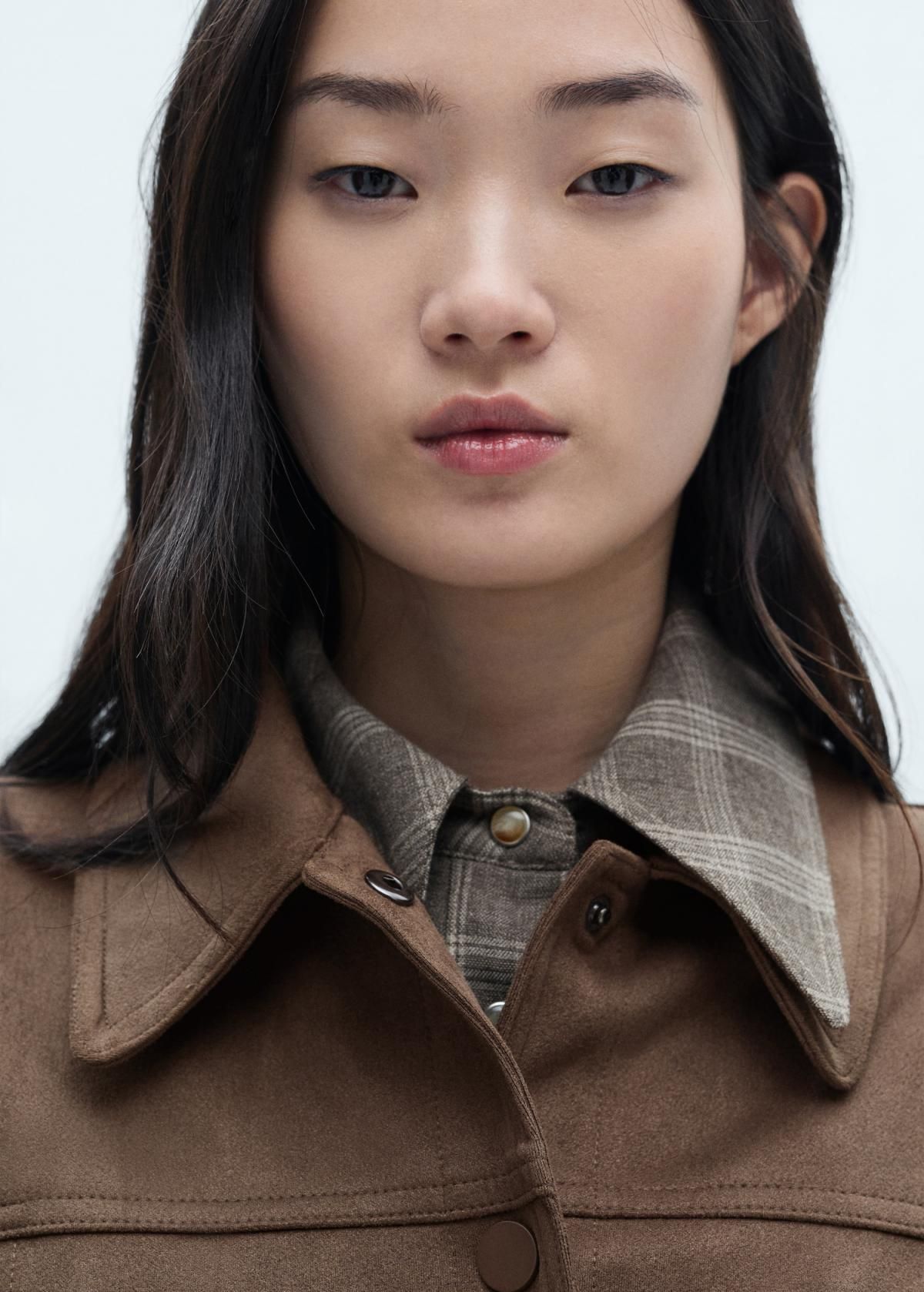 망고 오버사이즈 레더 효과 브라운 크롭 재킷 17137696 MARRON CLARO/PASTEL - 상세 이미지 5
