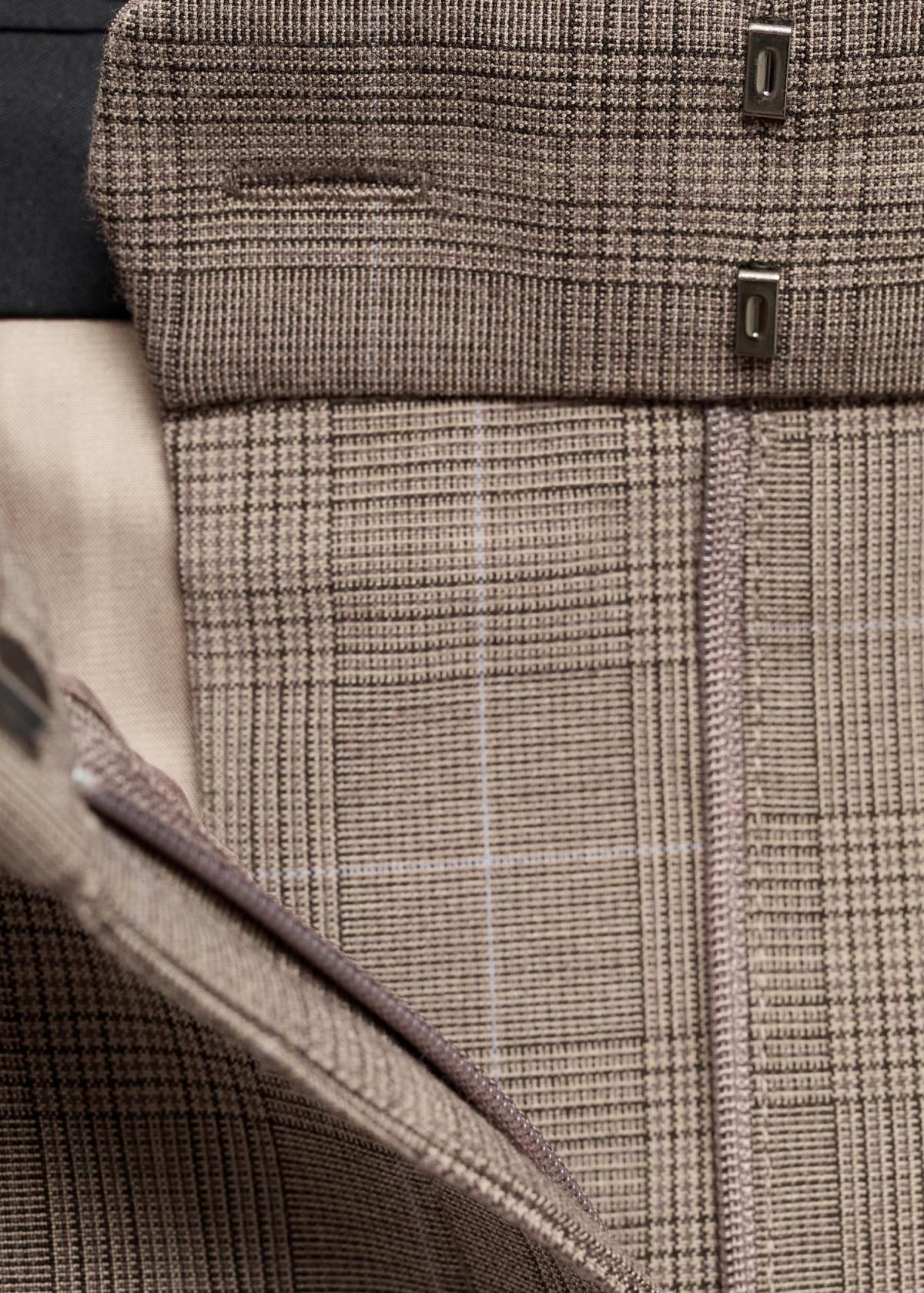 망고 클래식 체크 와이드 슬랙스 팬츠 17096742 MARRON MEDIO - 상세 이미지 5