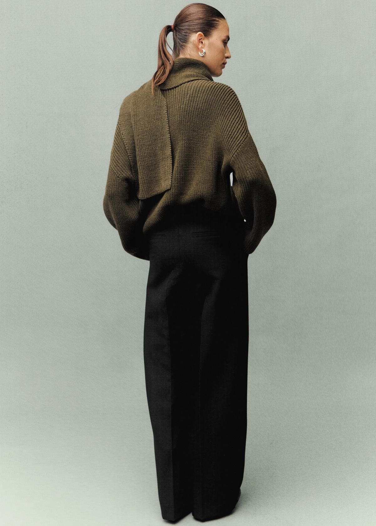 망고 와이드핏 테크니컬 플리츠 슬랙스 팬츠 17066002 NEGRO - 상세 이미지 3